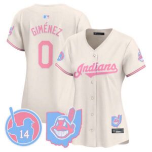 Women’s Cleveland Indians Larry Doby Bubblegum Pink Vapor Premier Limited Jersey – All Stitched