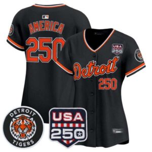 Women’s Detroit Tigers 2026 Alternate Vapor Premier Limited Jersey – 250America Patch – All Stitched