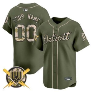 Detroit Tigers Armed Forces Day Vapor Premier Limited Custom Jersey – All Stitched