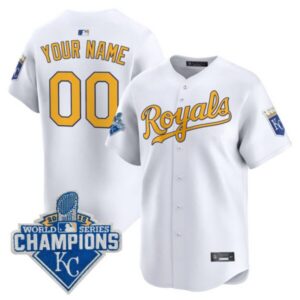 Kansas City Royals World Series Patch White Vapor Premier Limited Custom Jersey – All Stitched