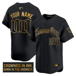Kansas City Royals ‘Gothic Crown Edition’ Gold Vapor Premier Limited Custom Jersey – All Stitched