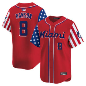 Men’s Miami Marlins 2025 Independence Day Vapor Premier Limited Jersey – All Stitched