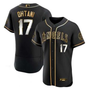 Men’s Los Angeles Angels Black Limited & Gold Jersey – All Stitched