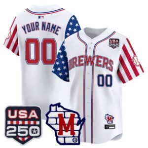 Milwaukee Brewers “America250 Edition” Vapor Premier Limited Custom Jersey – All Stitched