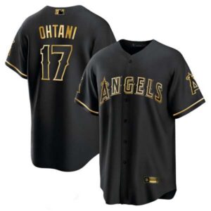 Shohei Ohtani Los Angeles Angels White Gold & Black Gold Jersey – All Stitched