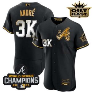 Men’s Atlanta Braves Outkast Gold The A Flex Base Jersey – All Stitched