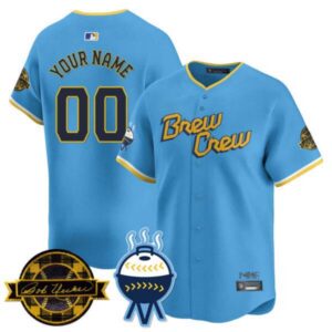 Milwaukee Brewers Bob Uecker Patch Vapor Limited Custom Jersey – All Stitched