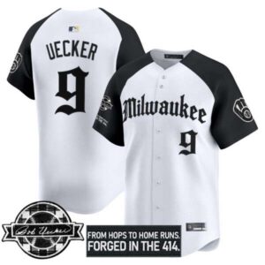 Men’s Milwaukee Brewers Bob Uecker Patch Vapor Premier Limited Jersey – Gothic Edition – All Stitched