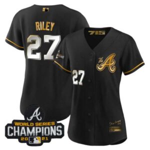 Women’s Atlanta Braves Champions City Connect Gold Jersey – All Stitched