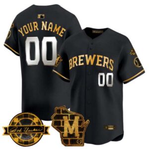 Milwaukee Brewers Home & Bob Uecker Patch Vapor Premier Limited Custom Jersey – All Stitched