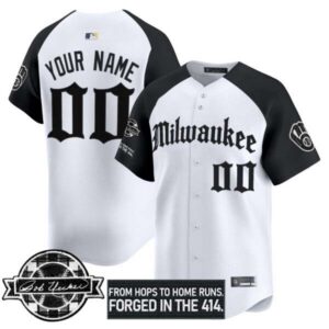 Milwaukee Brewers Bob Uecker Patch Vapor Premier Limited Custom Jersey – Gothic Edition – All Stitched