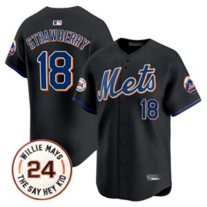Men’s Mets Willie Mays Patch Vapor Premier Limited Jersey – All Stitched