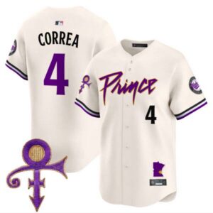 Men’s Minnesota Twins Prince Patch Vapor Premier Limited Jersey V2 – All Stitched