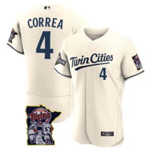 Men’s Minnesota Twins Flex Base Postseason Patch Jersey – All Stitched