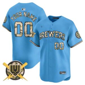 Milwaukee Brewers Armed Forces Day Vapor Premier Limited Custom Jersey – All Stitched