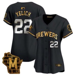 Women’s Milwaukee Brewers Home Patch Vapor Premier Limited Jersey – All Stitched