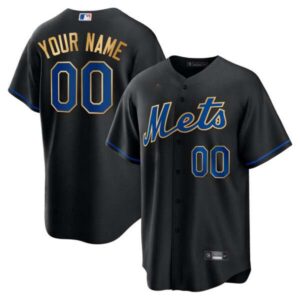 New York Mets Gold Custom Jersey – All Stitched