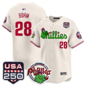 Men’s Philadelphia Phillies Phanatic & 250America Patch Vapor Premier Limited Jersey – All Stitched