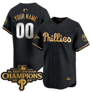Philadelphia Phillies 2025 NL East Division Champions Patch Vapor Premier Limited Custom Jersey – All Stitche
