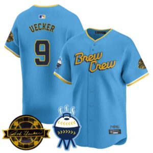 Men’s Milwaukee Brewers Bob Uecker Patch Vapor Limited Jersey – All Stitched