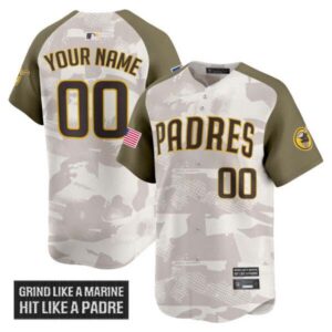 San Diego Padres 2025 Armed Forces Day Vapor Premier Limited Custom Jersey – All Stitched