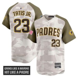 Men’s San Diego Padres 2025 Armed Forces Day Vapor Premier Limited Jersey – All Stitched