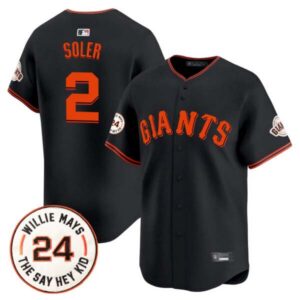 Men’s San Francisco Giants 2024 Willie Mays Patch Vapor Premier Limited Jersey V6 – All Stitched