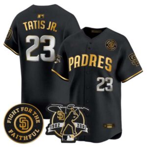 Men’s Padres Tony Gwynn & Faithful Patch Vapor Premier Limited Jersey – All Stitched