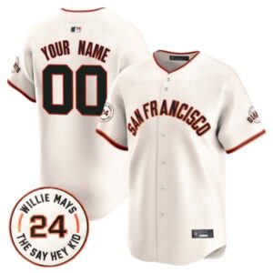 San Francisco Giants 2024 Willie Mays Patch Vapor Premier Limited Custom Jersey V5 – All Stitched