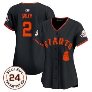 Women’s San Francisco Giants 2024 Willie Mays Patch Vapor Premier Limited Jersey V4 – All Stitched