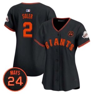 Women’s San Francisco Giants 2024 Willie Mays Patch Vapor Premier Limited Jersey V3 – All Stitched
