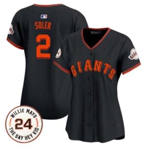 Women’s San Francisco Giants 2024 Willie Mays Patch Vapor Premier Limited Jersey – All Stitched