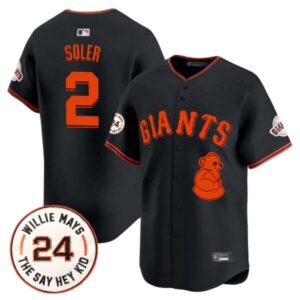 Men’s San Francisco Giants 2024 Willie Mays Patch Vapor Premier Limited Jersey V4 – All Stitched