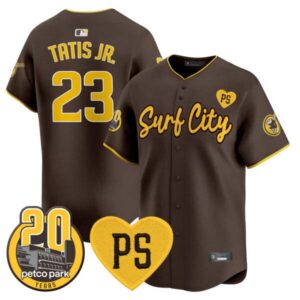 Men’s Padres “For Peter” & Petco Park 20th Patch Vapor Premier Limited Jersey V3 – All Stitched