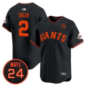 Men’s San Francisco Giants 2024 Willie Mays Patch Vapor Premier Limited Jersey V3 – All Stitched