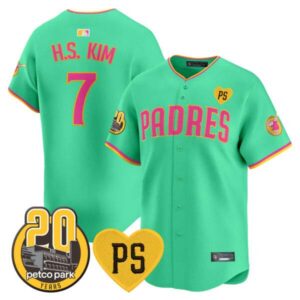Men’s Padres “For Peter” & Petco Park 20th Patch Vapor Premier Limited Jersey V2 – All Stitched