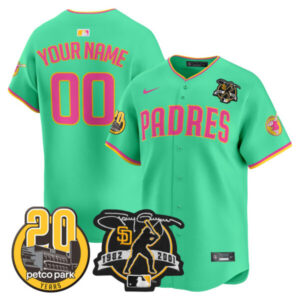 Padres Tony Gwynn & Petco Park 20th Patch Vapor Premier Limited Custom Jersey V2 – All Stitched