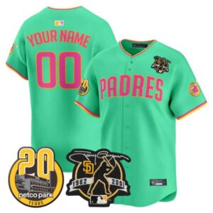 Padres Tony Gwynn & Petco Park 20th Patch Vapor Premier Limited Custom Jersey V2 – All Stitched