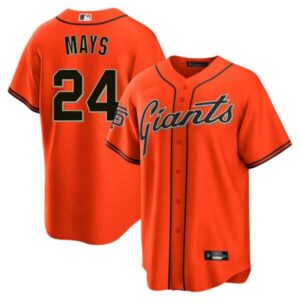 Willie Mays Giants Orange Cool Base Jersey – All Stitched