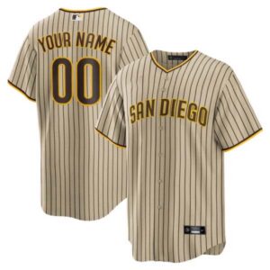 San Diego Padres Brown Stripe Custom Jersey – All Stitched