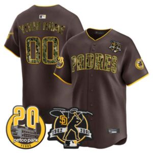 Padres Tony Gwynn & Petco Park 20th Patch USMC Vapor Premier Limited Custom Jersey V2 – All Stitched