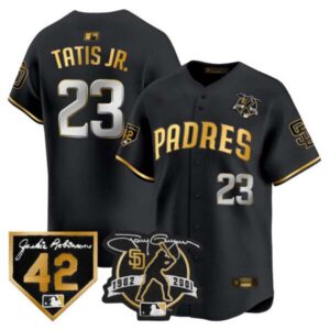 Men’s Padres 2024 Tony Gwynn & Robinson Patch Vapor Premier Limited Jersey – All Stitched