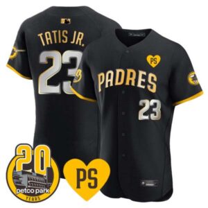 Men’s Padres “For Peter” & Petco Park 20th Patch Vapor Premier Elite Jersey – All Stitched