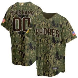 San Diego Padres Camouflage Custom Jersey – All Stitched