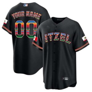 Men’s Texas Rangers Mexican Custom Jersey – All Stitched