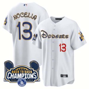 NOCELLA #13 Los Angeles Dodgers White Jersey – All Stitched