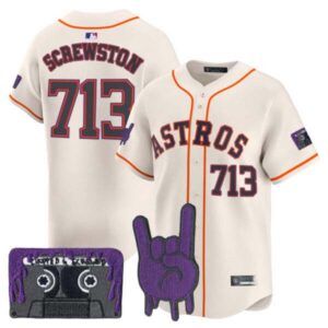 Houston Astros DJ Screw Patch Cream Vapor Premier Limited Customized Jersey – All Stitched