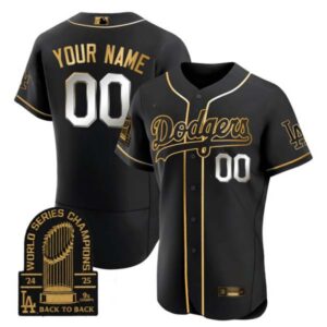 Los Angeles Dodgers Black Custom Jersey – All Stitched