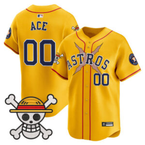 Men’s Houston Astros x One Piece 2025 Vapor Premier Limited Jersey – All Stitched