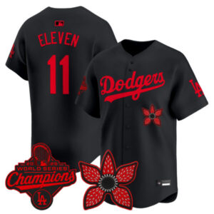 Dodgers ‘Stranger Things Edition’ Vapor Premier Jersey – 2025 World Series Champions Patch – All Stitched